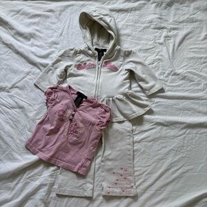 Calvin Klein Jeans Kids Matching Set - White and Pink